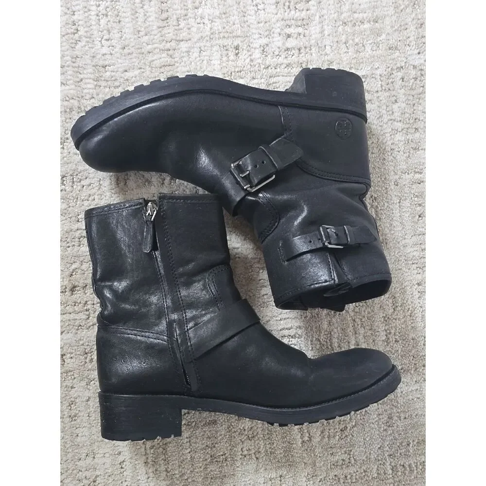 Tory Burch | Black Leather Combat Boot